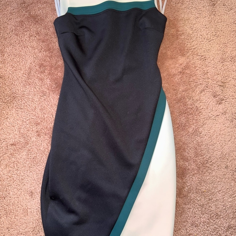 Tommy Hilfiger Black and White Strapless Dress